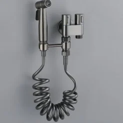 Toilet Hand Held Bidet Faucet Sprayer Bidet Set Sprayer Gun Toilet Spray For Bathroom Self Cleaning Shower Head (with 78 Inch Extension Pipe And Dual Control Angle Valve)