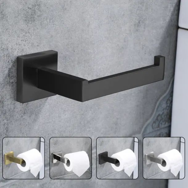 Toilet Paper Holder Bathroom Tissue Holder Paper Roll SUS 304 Stainless Steel Wall Mount (Matte Black/Chrome/Brushed Nickel/Golden)