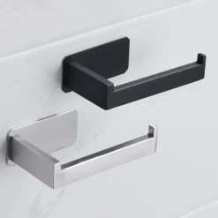 Toilet Paper Holder for Bathroom Self-adhesive 304 Stainless Steel Roll Paper Holder Paper Towel Holder Punch Free Wall Mounted Toilet Paper Holder Bathroom Roll Paper Holder