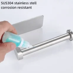 Toilet Paper Holder for Bathroom Self-adhesive 304 Stainless Steel Roll Paper Holder Paper Towel Holder Punch Free Wall Mounted Toilet Paper Holder Bathroom Roll Paper Holder