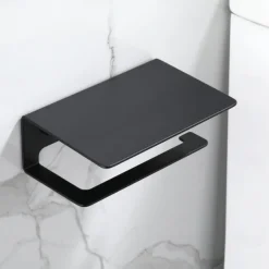 Toilet Paper Holder Multi-Functional Storage Roll Paper Holder Black Matt Space Aluminum