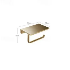 Toilet Paper Holder New Design Bathroom Shelf Contemporary Brass Wall Mounted Brushed Golden 1pc