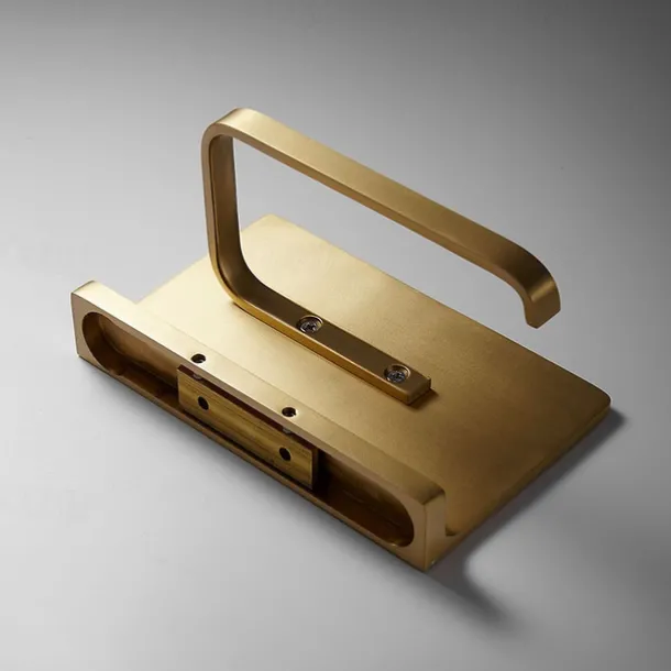 Toilet Paper Holder New Design Bathroom Shelf Contemporary Brass Wall Mounted Brushed Golden 1pc