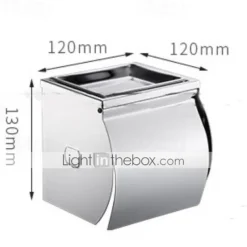 Toilet Paper Holder New Design Stainless Steel Mobile Phone Storage Shelf Wall Mounted Silvery 1pc