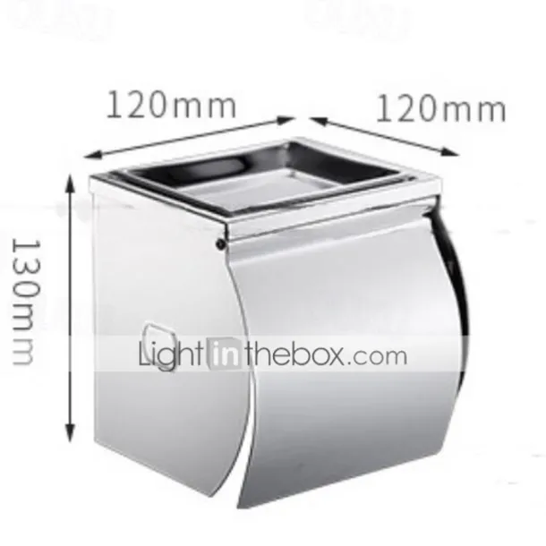 Toilet Paper Holder New Design Stainless Steel Mobile Phone Storage Shelf Wall Mounted Silvery 1pc