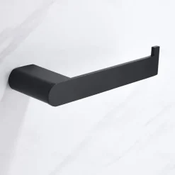 Toilet Paper Holder New Design Stainless Steel Painted Finishes Bathroom Shelf Wall Mounted Matte Black 1pc