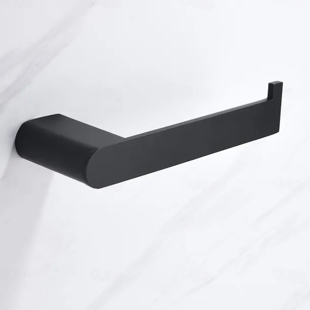 Toilet Paper Holder New Design Stainless Steel Painted Finishes Bathroom Shelf Wall Mounted Matte Black 1pc