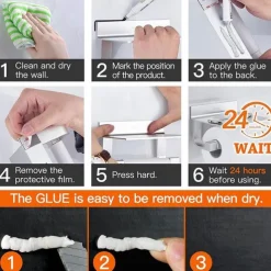 Toilet Paper Holder No Drilling Required Toilet Paper Holder with Shelf Self-Adhesive Toilet Roll Holder with Patented Adhesive Toilet Roll Holder Wall Mounted for Kitchen and Bathroom