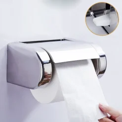 Toilet Paper Holder Stainless Steel Waterproof Paper Roll Holders Wall Mounted(Polishing Chrome)