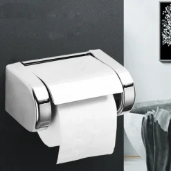 Toilet Paper Holder Stainless Steel Waterproof Paper Roll Holders Wall Mounted(Polishing Chrome)