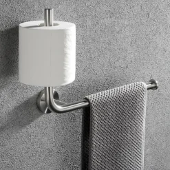 Toilet Paper Holder Vertical Installation Towel Bar Detachable 304 Stainless Steel Brushed Nickel and Matte Black 1pc