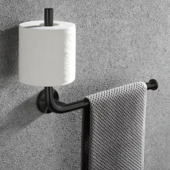 Toilet Paper Holder Vertical Installation Towel Bar Detachable 304 Stainless Steel Brushed Nickel and Matte Black 1pc