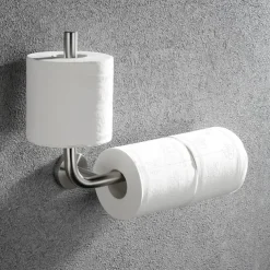 Toilet Paper Holder Vertical Installation Towel Bar Detachable 304 Stainless Steel Brushed Nickel and Matte Black 1pc