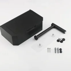 Toilet Paper Holder with Storage and Shelf, Matt Black Bathroom Toilet Paper Holder Wall Mount, Stainless Steel Flushable Wet Wipes Dispenser - Hide Your Wipes from View