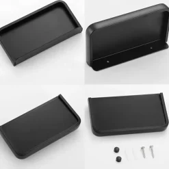 Toilet Paper Holder with Shelf Wall Mounted,Aluminum Toilet Paper Roll Holder, Tissue Roll with Mobile Phone Storage