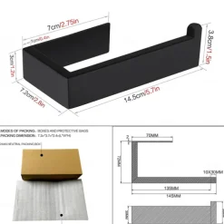 Toilet Paper Holder,SUS304 Self Adhesive Wall Mounted Toilet Roll Holder,Stainless Steeln Bathroom Tissue Holders(Black/Chrome/Golden/Brushed Nickel)