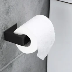 Toilet Paper Holder,SUS304 Self Adhesive Wall Mounted Toilet Roll Holder,Stainless Steeln Bathroom Tissue Holders(Black/Chrome/Golden/Brushed Nickel)