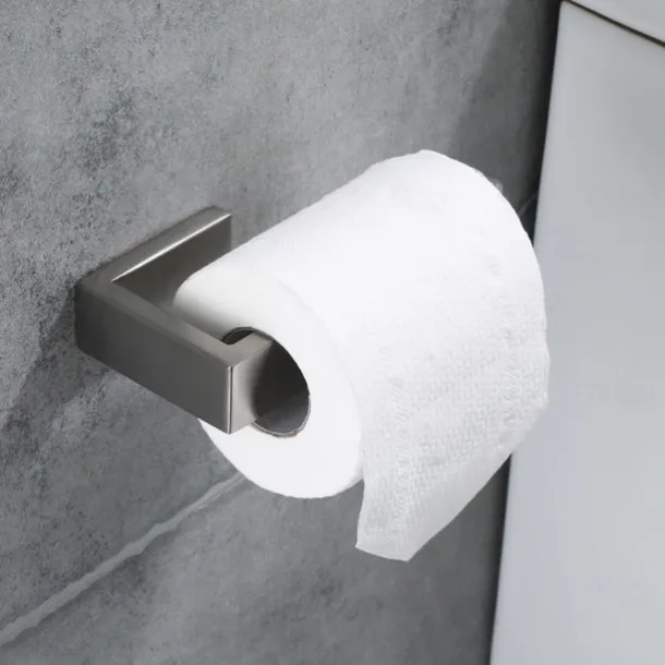 Toilet Paper Holder,Wall Mounted 304 Stainless Steel 14.5cm Tissue Roll Hanger Dispenser for Bathroom & Kitchen (Black/Brushed Nickel/Chrome)