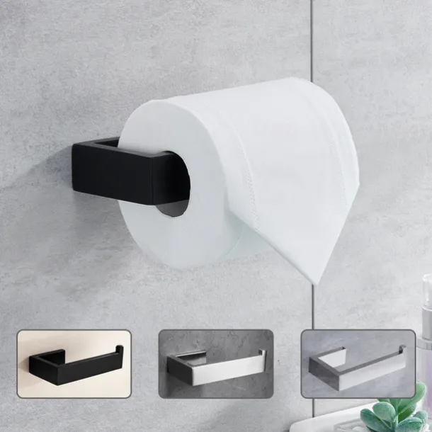 Toilet Paper Holder,Wall Mounted 304 Stainless Steel 14.5cm Tissue Roll Hanger Dispenser for Bathroom & Kitchen (Black/Brushed Nickel/Chrome)