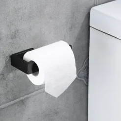 Toilet Paper Holder,Wall Mounted 304 Stainless Steel 14.5cm Tissue Roll Hanger Dispenser for Bathroom & Kitchen (Black/Brushed Nickel/Chrome)