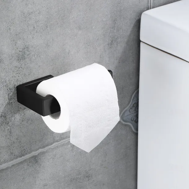 Toilet Paper Holder,Wall Mounted 304 Stainless Steel 14.5cm Tissue Roll Hanger Dispenser for Bathroom & Kitchen (Black/Brushed Nickel/Chrome)