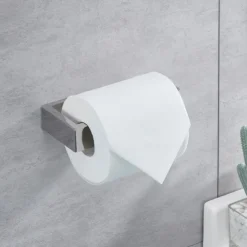 Toilet Paper Holder,Wall Mounted 304 Stainless Steel 14.5cm Tissue Roll Hanger Dispenser for Bathroom & Kitchen (Black/Brushed Nickel/Chrome)