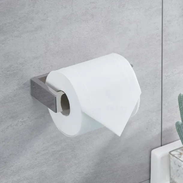 Toilet Paper Holder,Wall Mounted 304 Stainless Steel 14.5cm Tissue Roll Hanger Dispenser for Bathroom & Kitchen (Black/Brushed Nickel/Chrome)