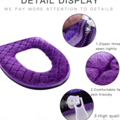 Toilet Seat Cover Cushion Universal Plush Toilet Seat Cover Warm Toilet Seat Cover Cute Knitting Handle Toilet Seat Cover