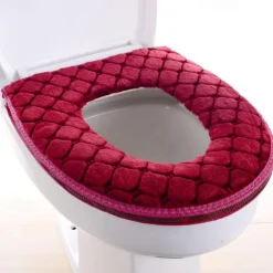 Toilet Seat Cover Cushion Universal Plush Toilet Seat Cover Warm Toilet Seat Cover Cute Knitting Handle Toilet Seat Cover