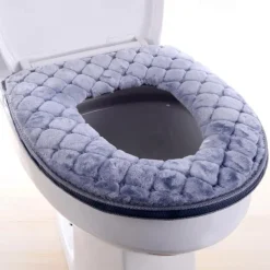 Toilet Seat Cover Cushion Universal Plush Toilet Seat Cover Warm Toilet Seat Cover Cute Knitting Handle Toilet Seat Cover