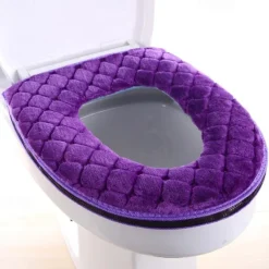 Toilet Seat Cover Cushion Universal Plush Toilet Seat Cover Warm Toilet Seat Cover Cute Knitting Handle Toilet Seat Cover