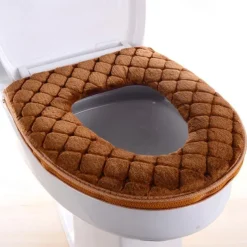 Toilet Seat Cover Cushion Universal Plush Toilet Seat Cover Warm Toilet Seat Cover Cute Knitting Handle Toilet Seat Cover