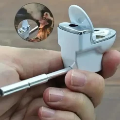 Toilet Shaped Ceramic Portable Pipe for Tobacco