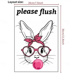 Toilet Sticker, Please Rinse, Funny Cartoon Turtle Pattern Self-Adhesive Wall Stickers, Bathroom Home Decoration Stickers, Removable Stickers