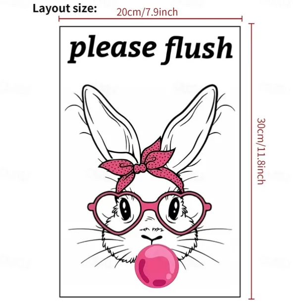 Toilet Sticker, Please Rinse, Funny Cartoon Turtle Pattern Self-Adhesive Wall Stickers, Bathroom Home Decoration Stickers, Removable Stickers