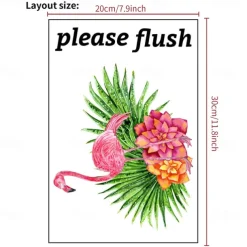 Toilet Sticker, Please Rinse, Funny Cartoon Turtle Pattern Self-Adhesive Wall Stickers, Bathroom Home Decoration Stickers, Removable Stickers