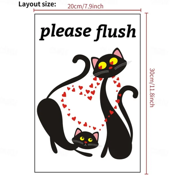 Toilet Sticker, Please Rinse, Funny Cartoon Turtle Pattern Self-Adhesive Wall Stickers, Bathroom Home Decoration Stickers, Removable Stickers