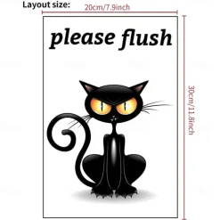 Toilet Sticker, Please Rinse, Funny Cartoon Turtle Pattern Self-Adhesive Wall Stickers, Bathroom Home Decoration Stickers, Removable Stickers