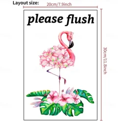 Toilet Sticker, Please Rinse, Funny Cartoon Turtle Pattern Self-Adhesive Wall Stickers, Bathroom Home Decoration Stickers, Removable Stickers