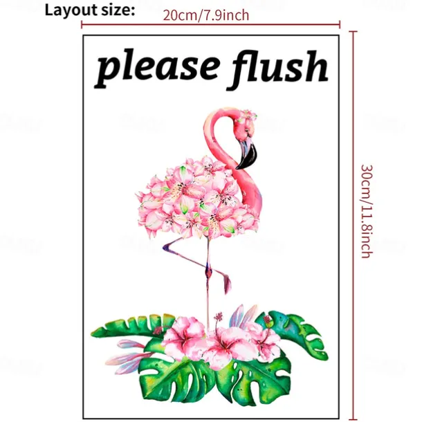 Toilet Sticker, Please Rinse, Funny Cartoon Turtle Pattern Self-Adhesive Wall Stickers, Bathroom Home Decoration Stickers, Removable Stickers