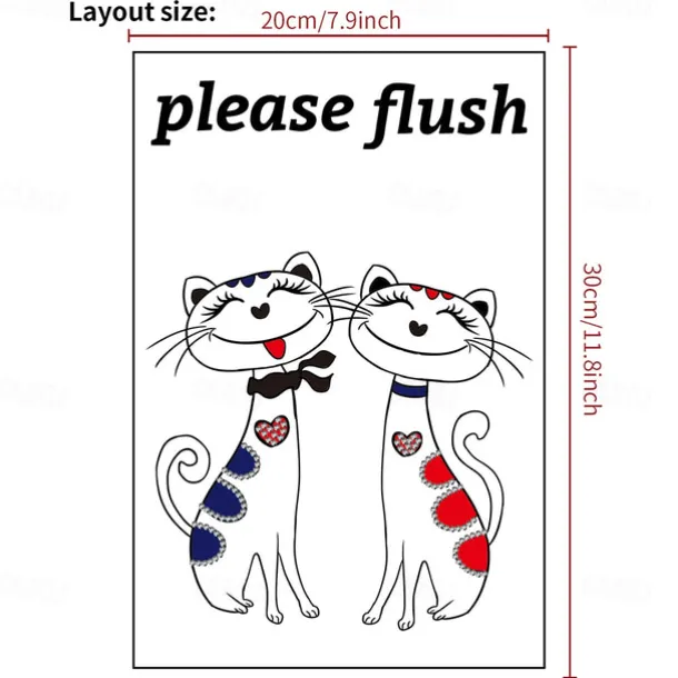 Toilet Sticker, Please Rinse, Funny Cartoon Turtle Pattern Self-Adhesive Wall Stickers, Bathroom Home Decoration Stickers, Removable Stickers