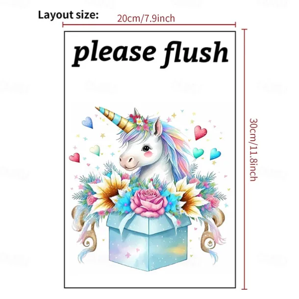 Toilet Sticker, Please Rinse, Funny Cartoon Turtle Pattern Self-Adhesive Wall Stickers, Bathroom Home Decoration Stickers, Removable Stickers