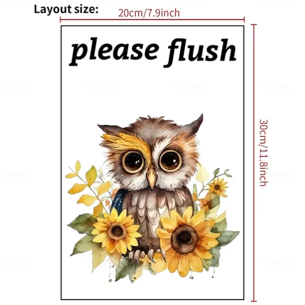 Toilet Sticker, Please Rinse, Funny Cartoon Turtle Pattern Self-Adhesive Wall Stickers, Bathroom Home Decoration Stickers, Removable Stickers