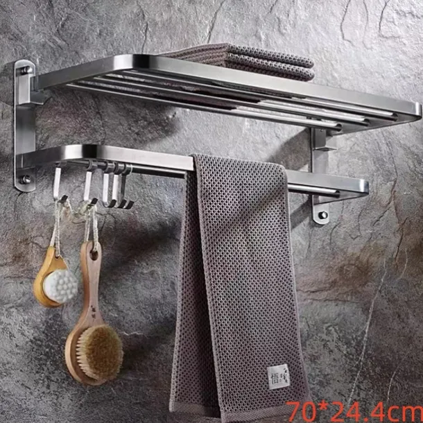 Toilet Storage Rack Non Perforated Stainless Steel Towel Rack Bathroom Towel Rack Hotel Bathroom Hardware Pendant 304 Thick Version