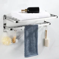 Toilet Storage Rack Non Perforated Stainless Steel Towel Rack Bathroom Towel Rack Hotel Bathroom Hardware Pendant 304 Thick Version