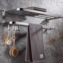 Toilet Storage Rack Non Perforated Stainless Steel Towel Rack Bathroom Towel Rack Hotel Bathroom Hardware Pendant 304 Thick Version