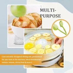 Tomato Slicer Holder, Lemon Cutter, Round Fruits Vegetable Cutting Tools, Handheld Multi Purpose Tongs, Kitchen Gadget (Green)