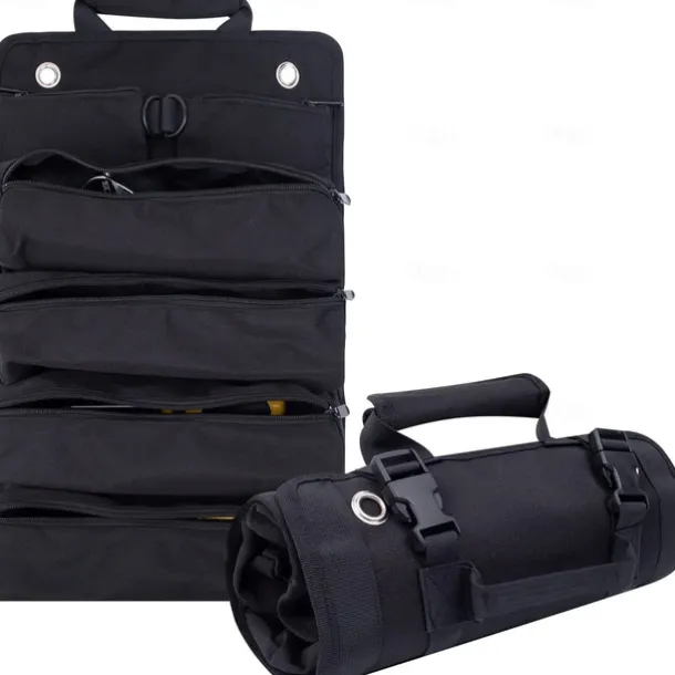Tool Bag Tool Roll Organizer Roll Up Tool Bag With Detachable Pouches, Heavy Duty Tool Organizers With 6 Tool Pouches - Tool Roll Pouch For Mechanic, Electrician Hobbyist
