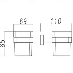 Toothbrush Holder & Tooth Glass Sets Wall Mounted Stainless Steel for Bathroom