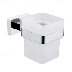 Toothbrush Holder & Tooth Glass Sets Wall Mounted Stainless Steel for Bathroom